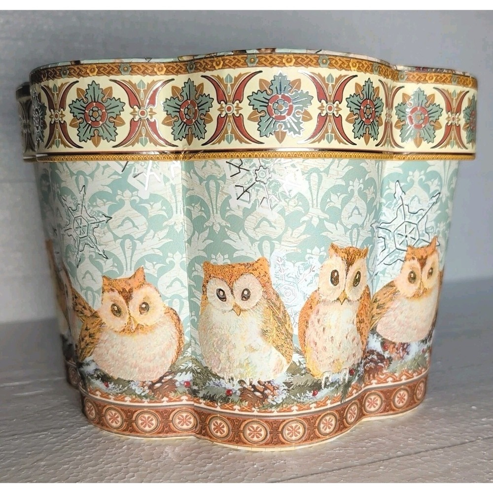 Punch Studio Owl Decorative Gift Box Medium Silvery Foil Accents Kirshner Arts